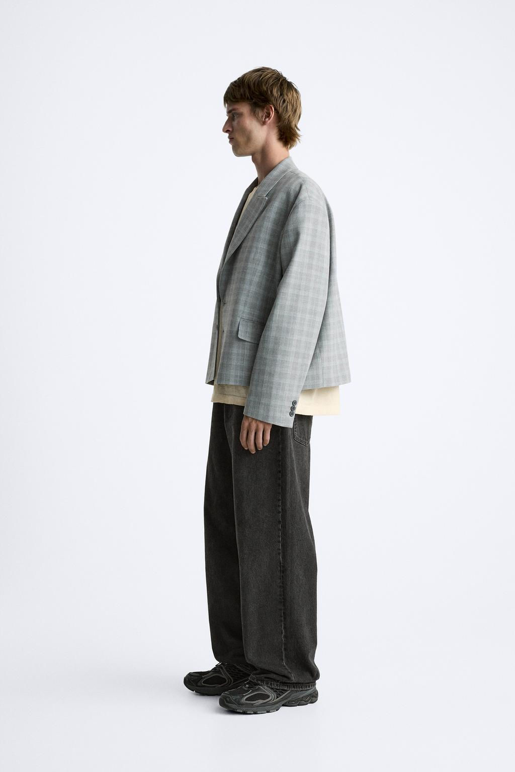 OVERSIZE FIT CHECK BLAZER - Zara фото 12
