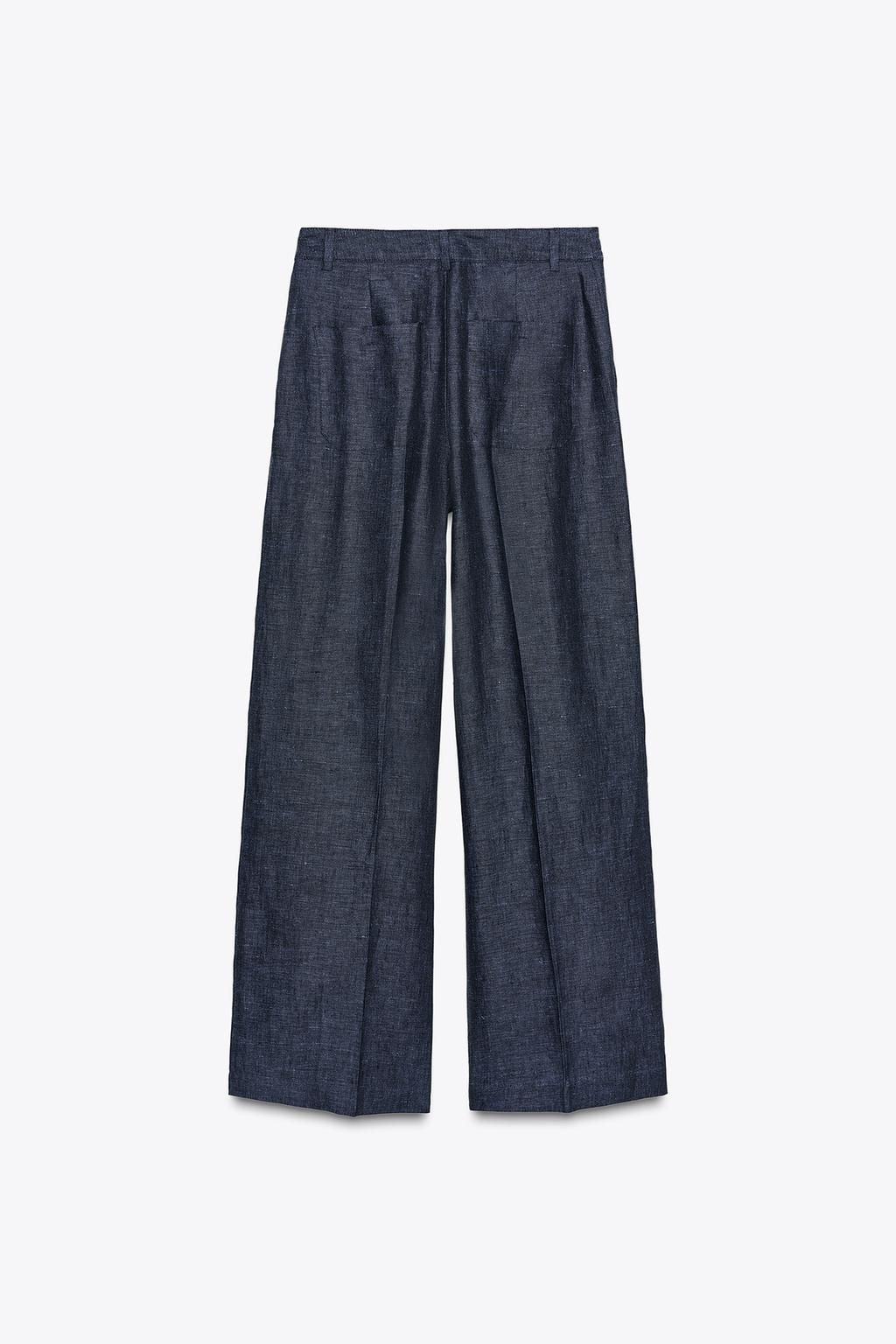 100% LINEN CROSS-WAIST TROUSERS - Zara фото 7