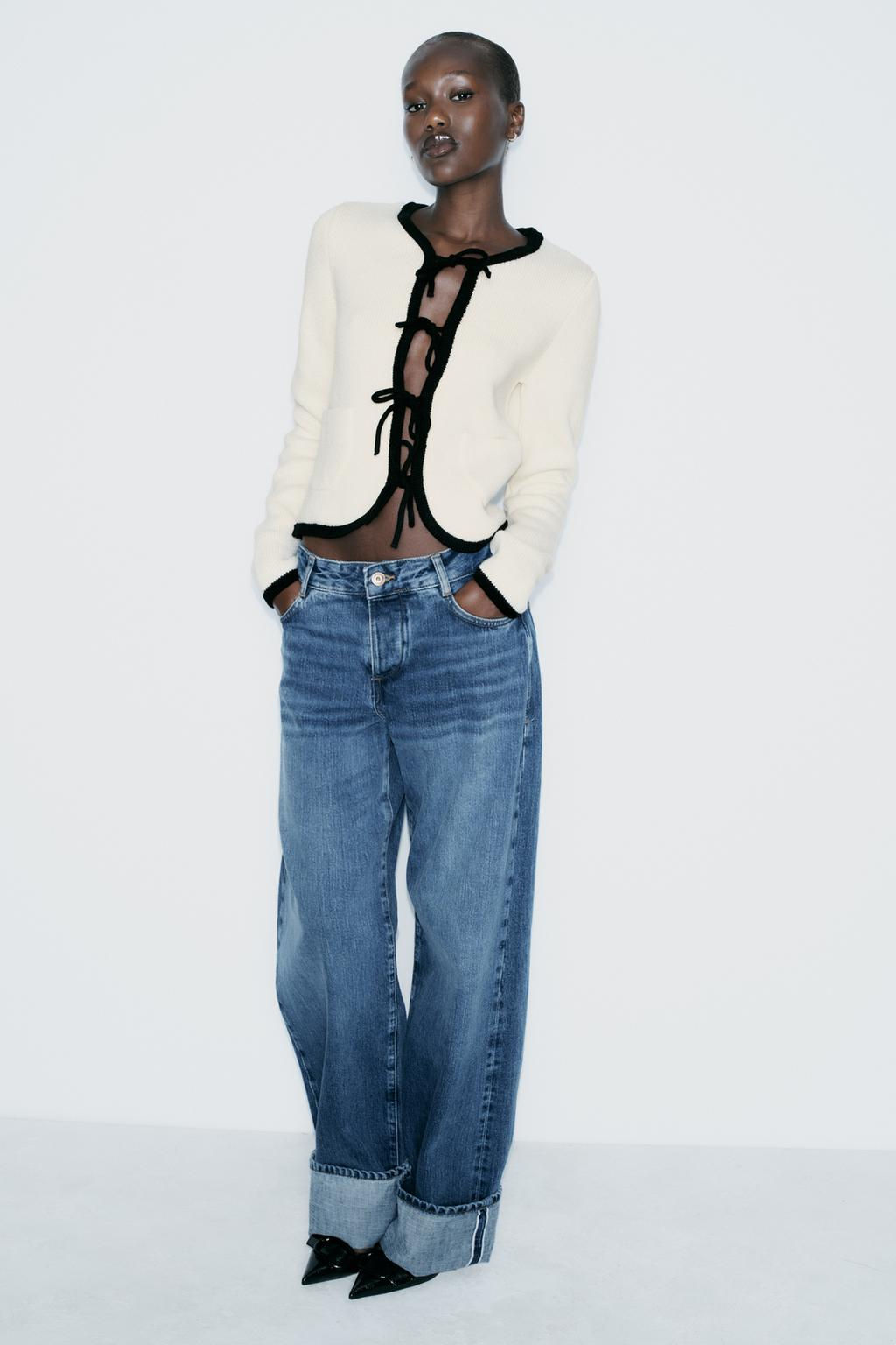 KNIT CARDIGAN WITH TIES