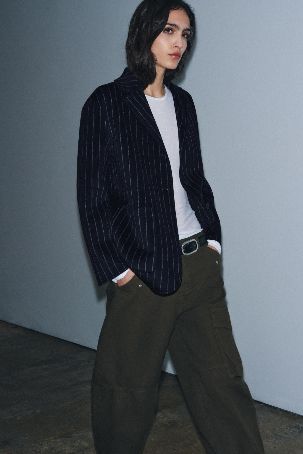 ZW COLLECTION PINSTRIPE BLAZER WITH WOOL - Zara фото 11