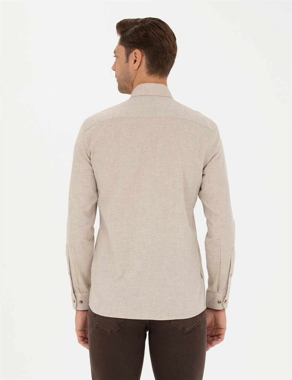 Bej Slim Fit Uzun Kollu G_mlek - Pierre cardin фото 5