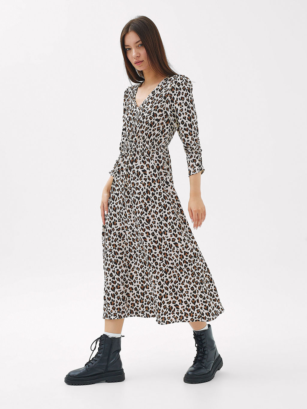 Платье женское c леопардовым принтом