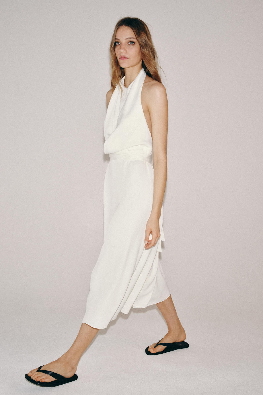 VESTIDO HALTER FLUIDO ZW COLLECTION / Blanco roto - Zara фото 12