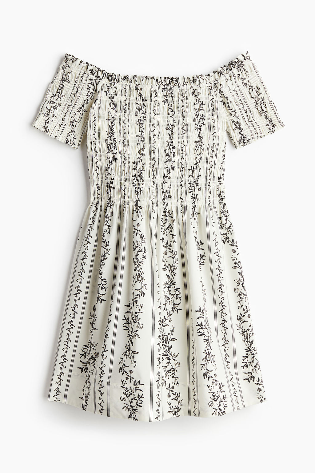 Vestido off-the-shoulder con cuerpo nido de abeja - H&m фото 7