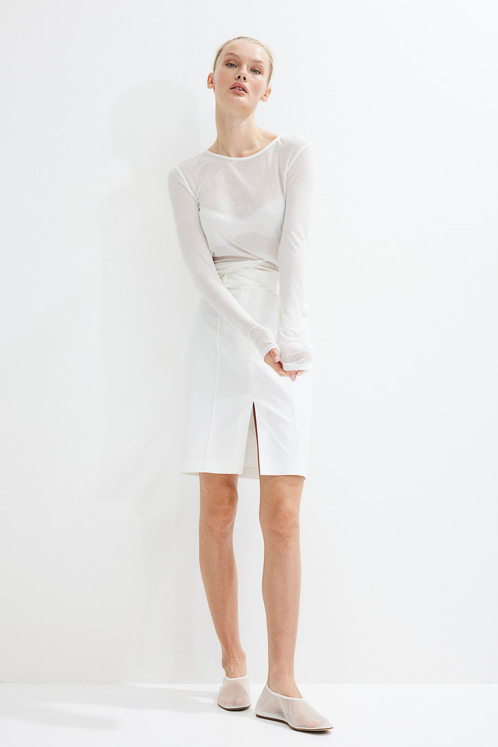 Falda en mezcla de lino - H&m фото 2