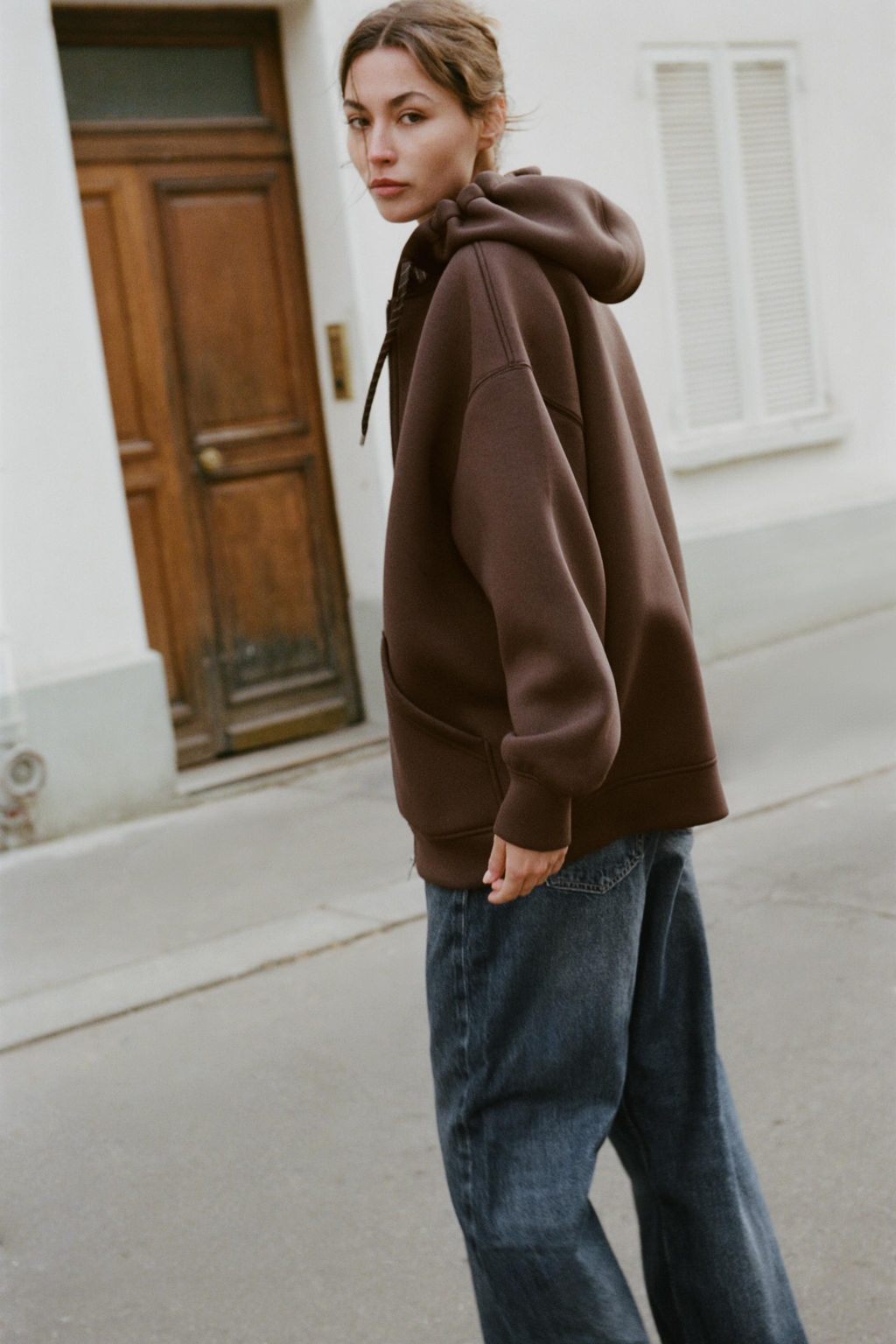 SUDADERA CAPUCHA CORDONES / Marr?n - Zara фото 5