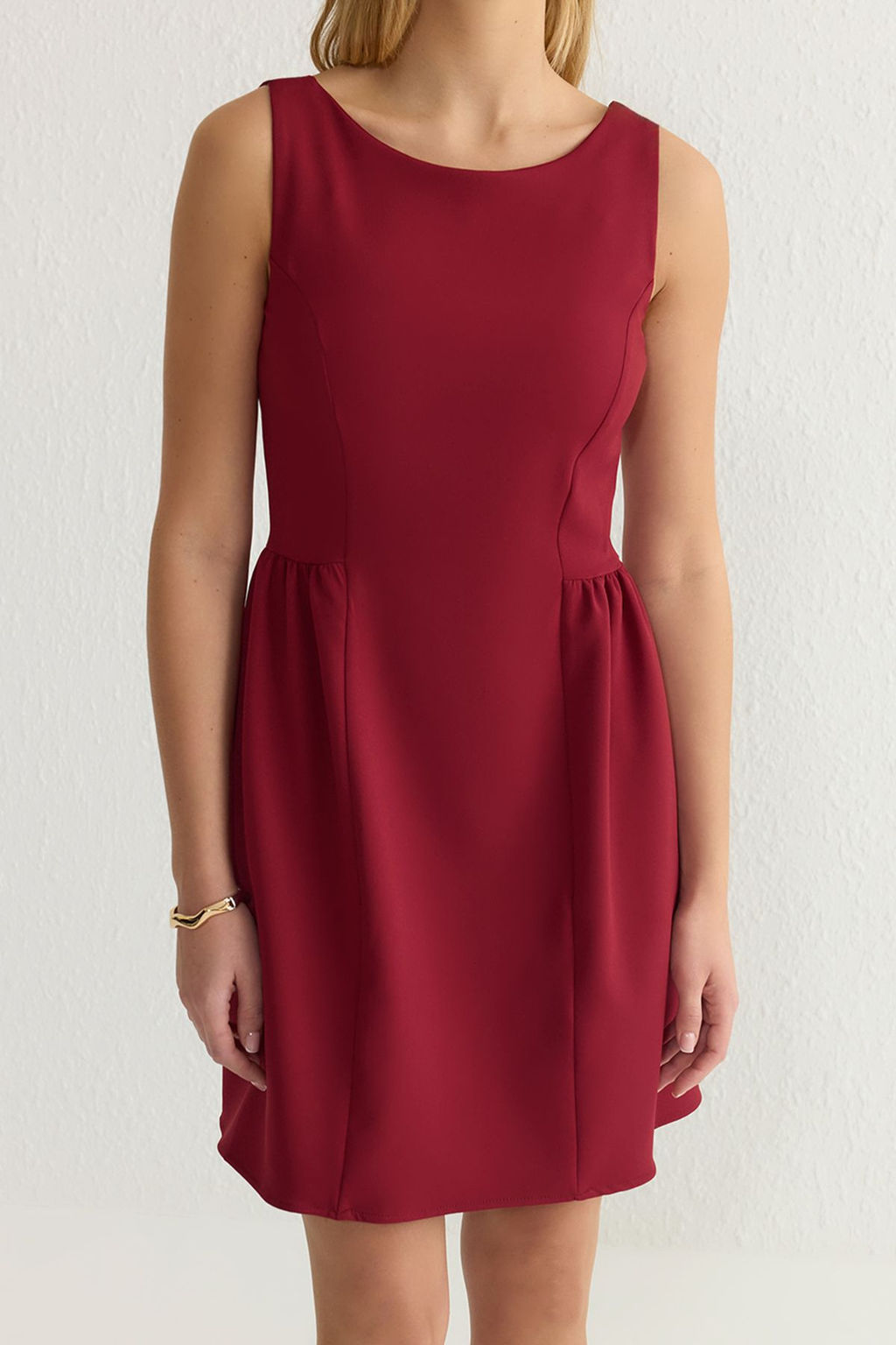 TRENDYOLMILLA Siyah A Kesim Etegi Hacimli Mini Dokuma Elbise TWOSS25EL00320