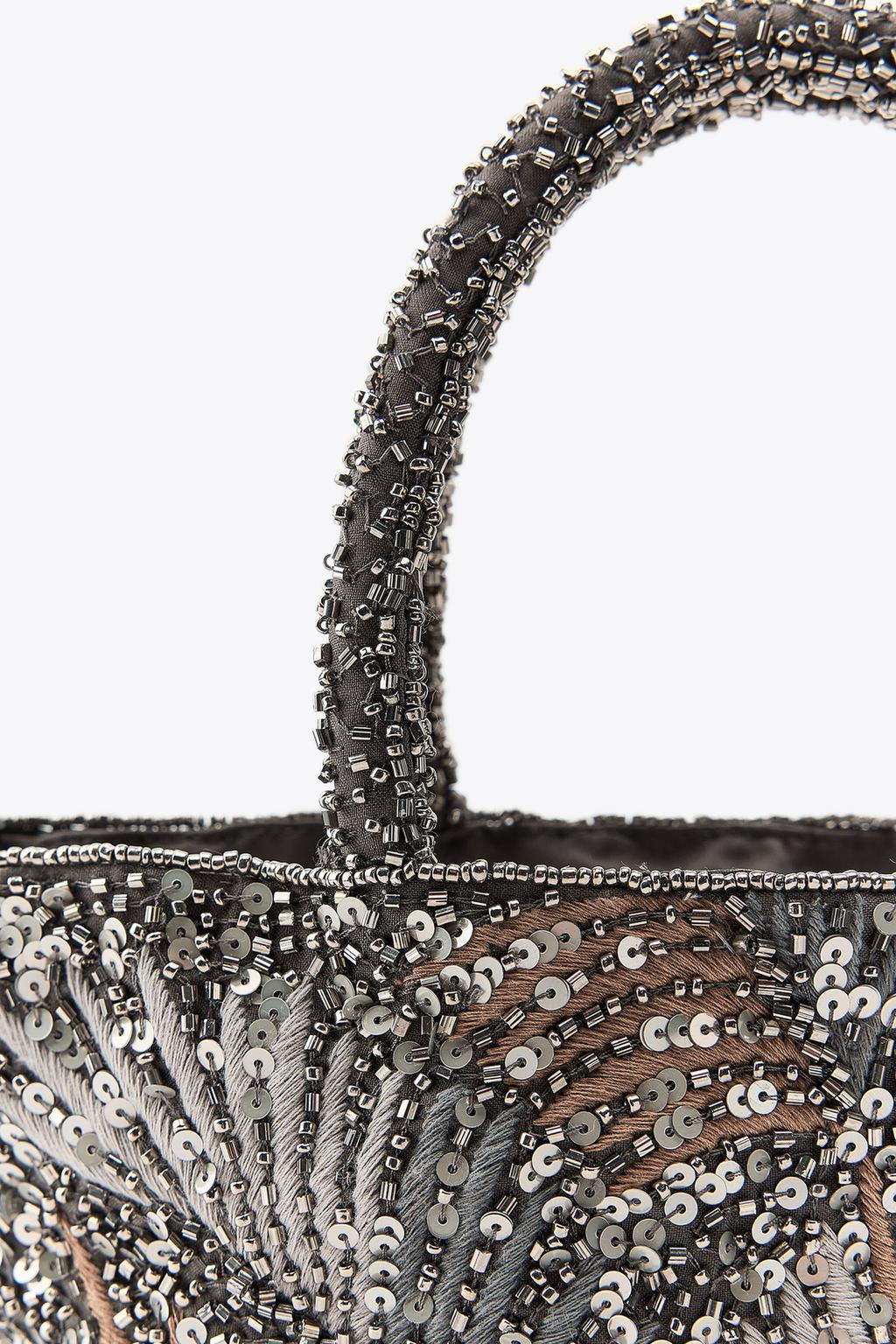 EMBROIDERED BEADED HANDBAG - Zara фото 3