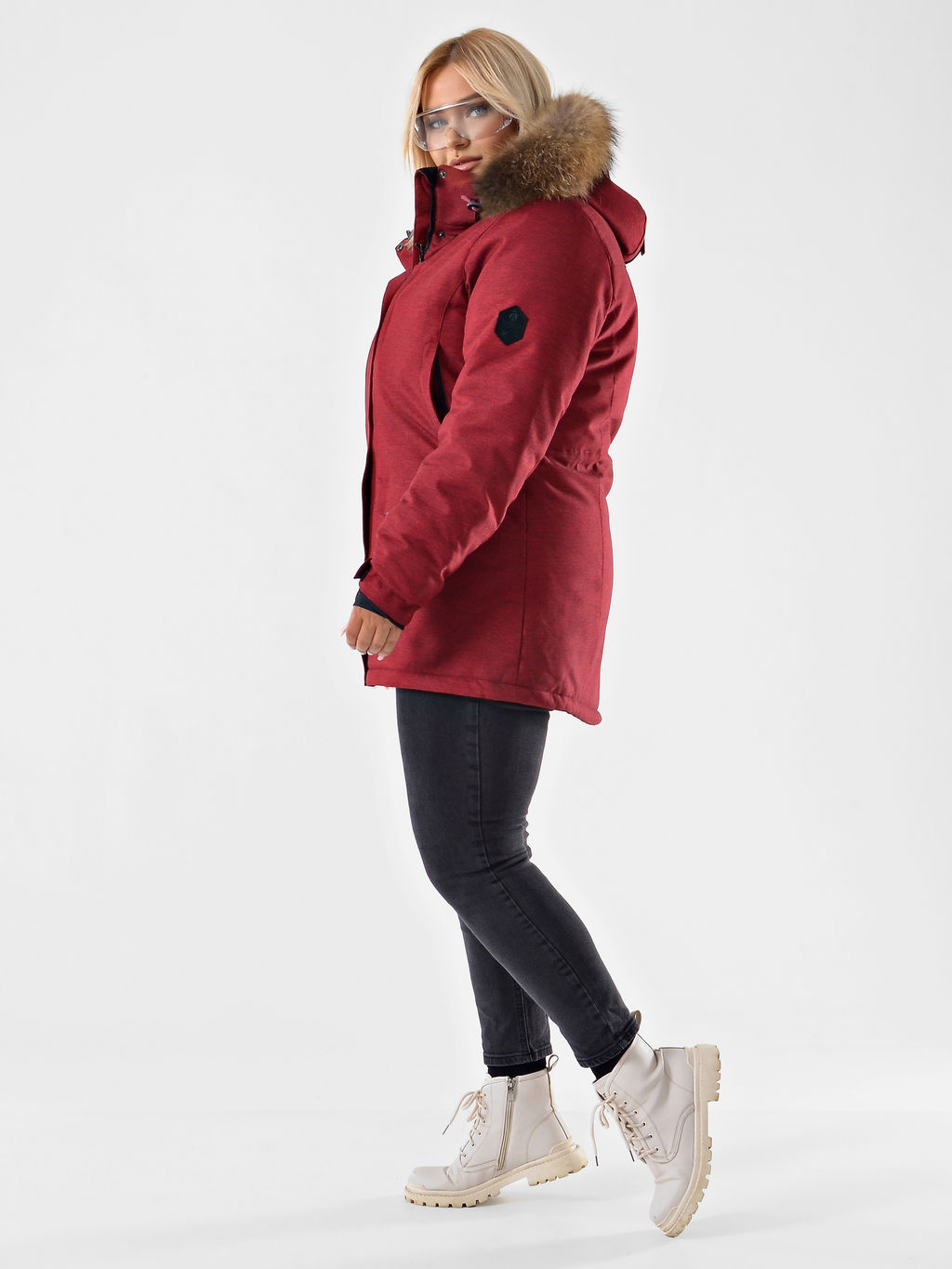 Женская городская парка / куртка Azimuth В 221/21864-1_77 Бордовый (БР)  фото 11