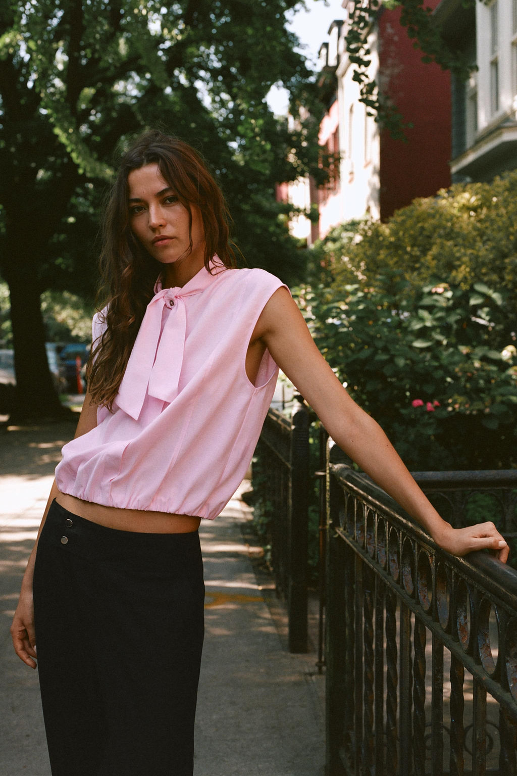 BLUSA LAZO MANGA SISA / Rosa - Zara фото 3