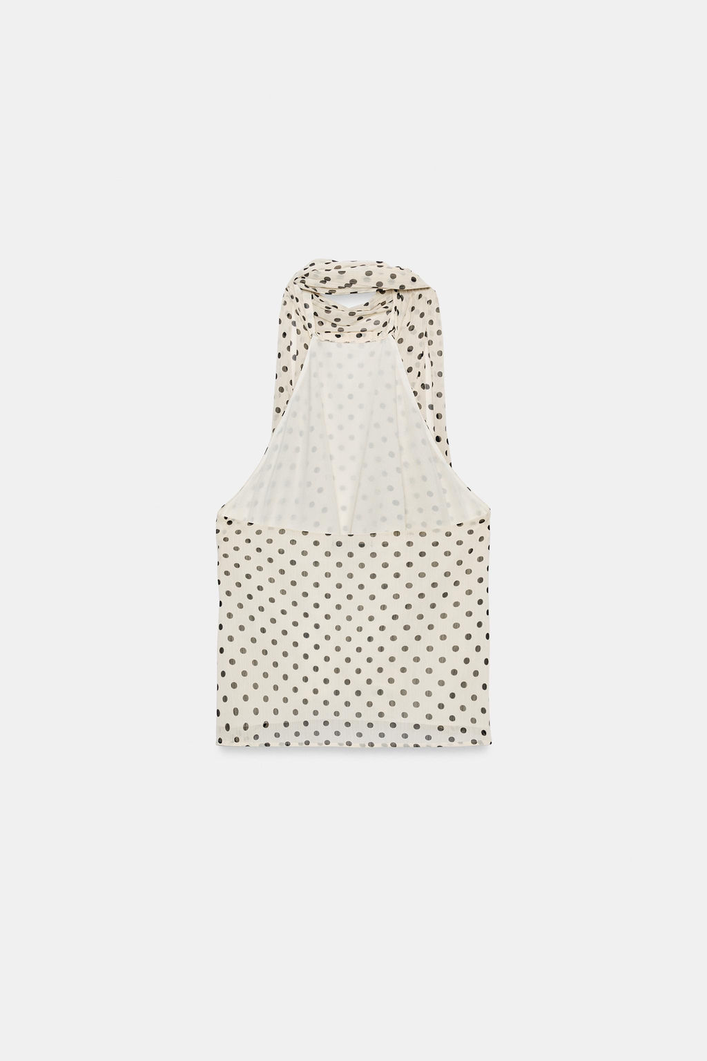 TOP VOLANTES LUNARES / Crudo / Negro - Zara фото 8