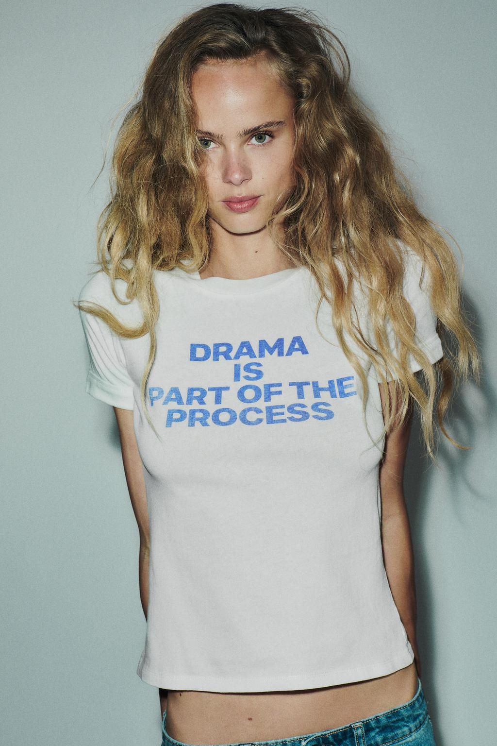 SLOGAN RIPPED COTTON T-SHIRT - Zara фото 2
