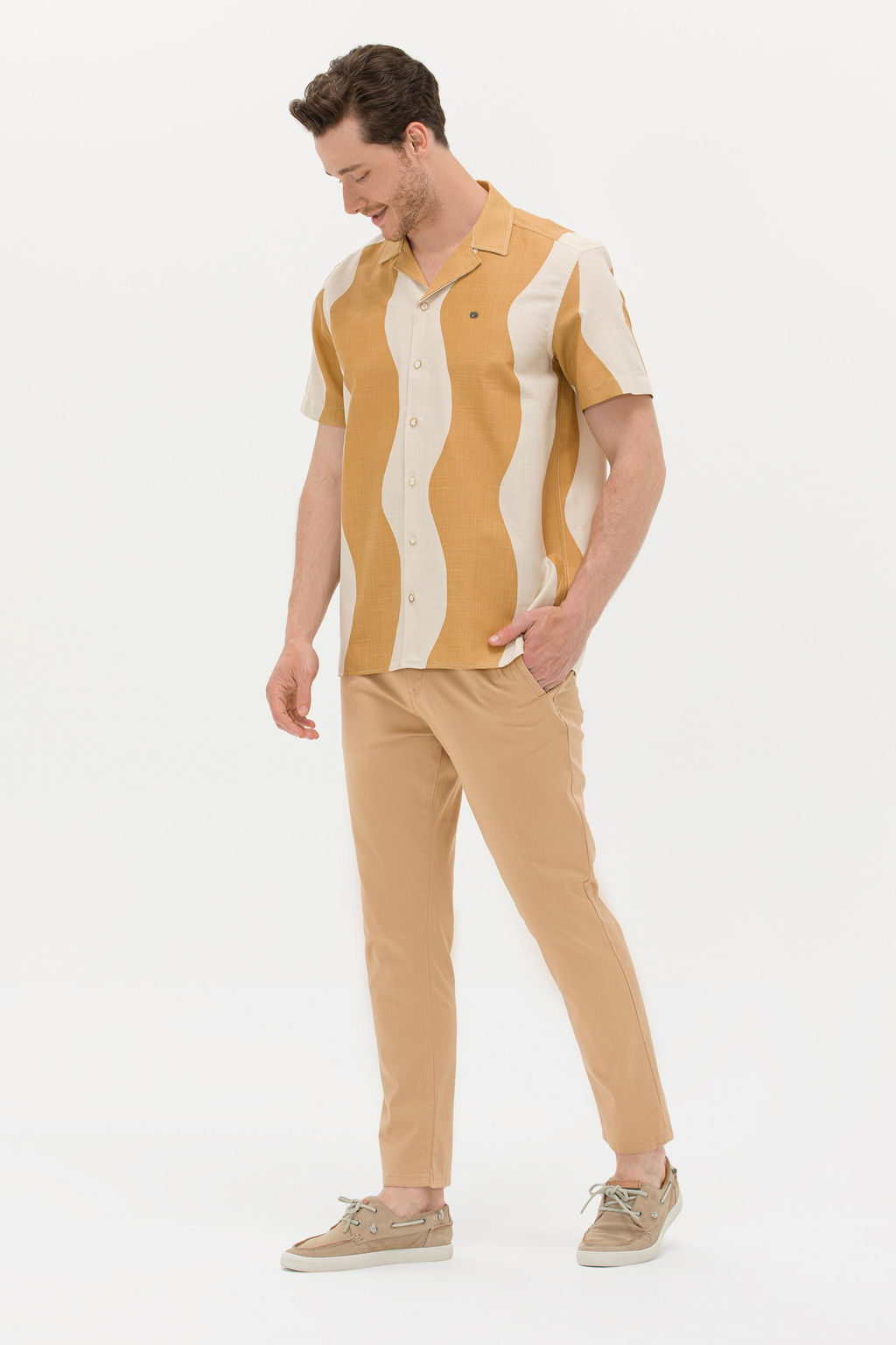 Мужские холщовые брюки цвета верблюжьей шерсти - U.s. polo assn фото 3