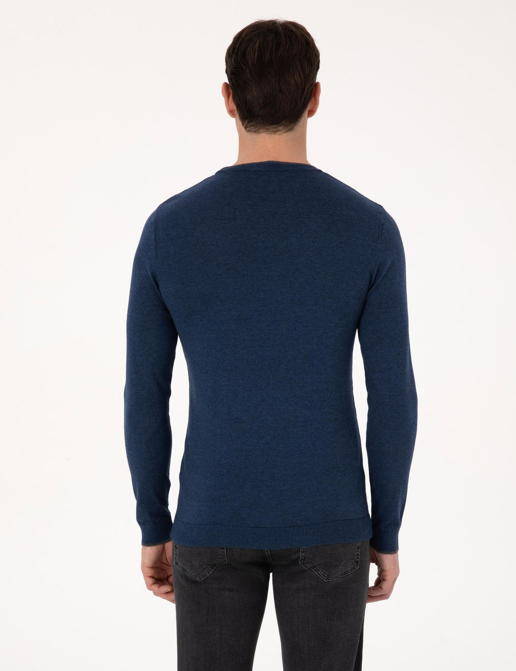 _ndigo Slim Fit Pamuk Kar___ml_ Bisiklet Yaka Triko Kazak - Cacharel фото 5