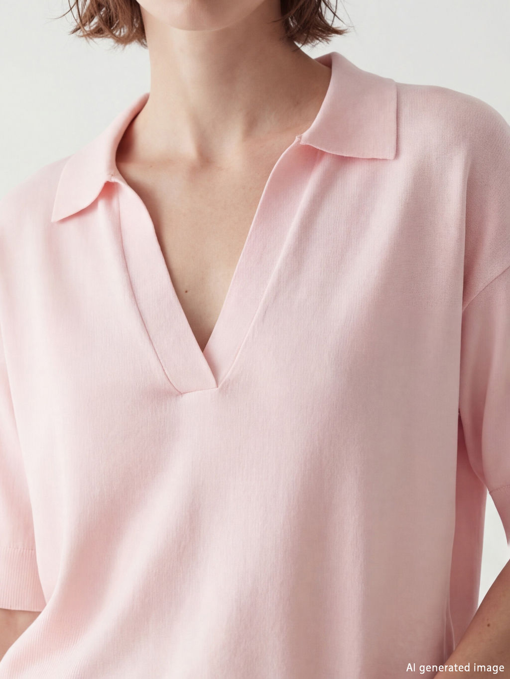 Polo Yaka Oversize Kad?n Triko Kazak