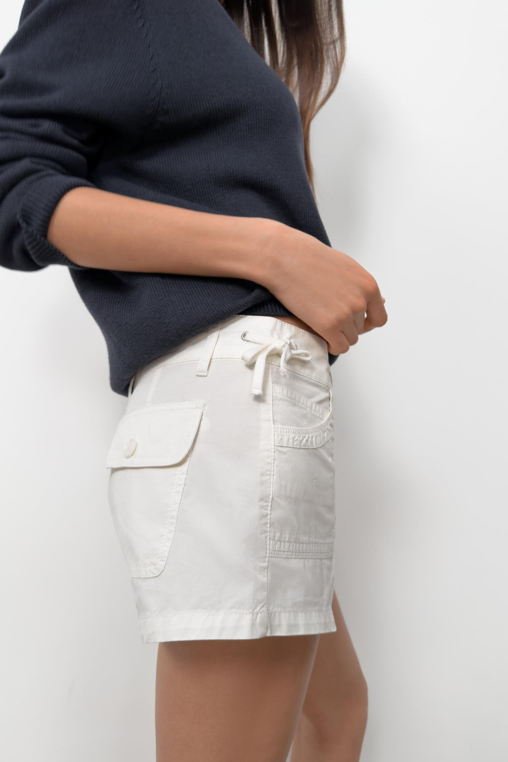 SHORTS BOLSILLOS CORDONES / Blanco - Zara фото 5