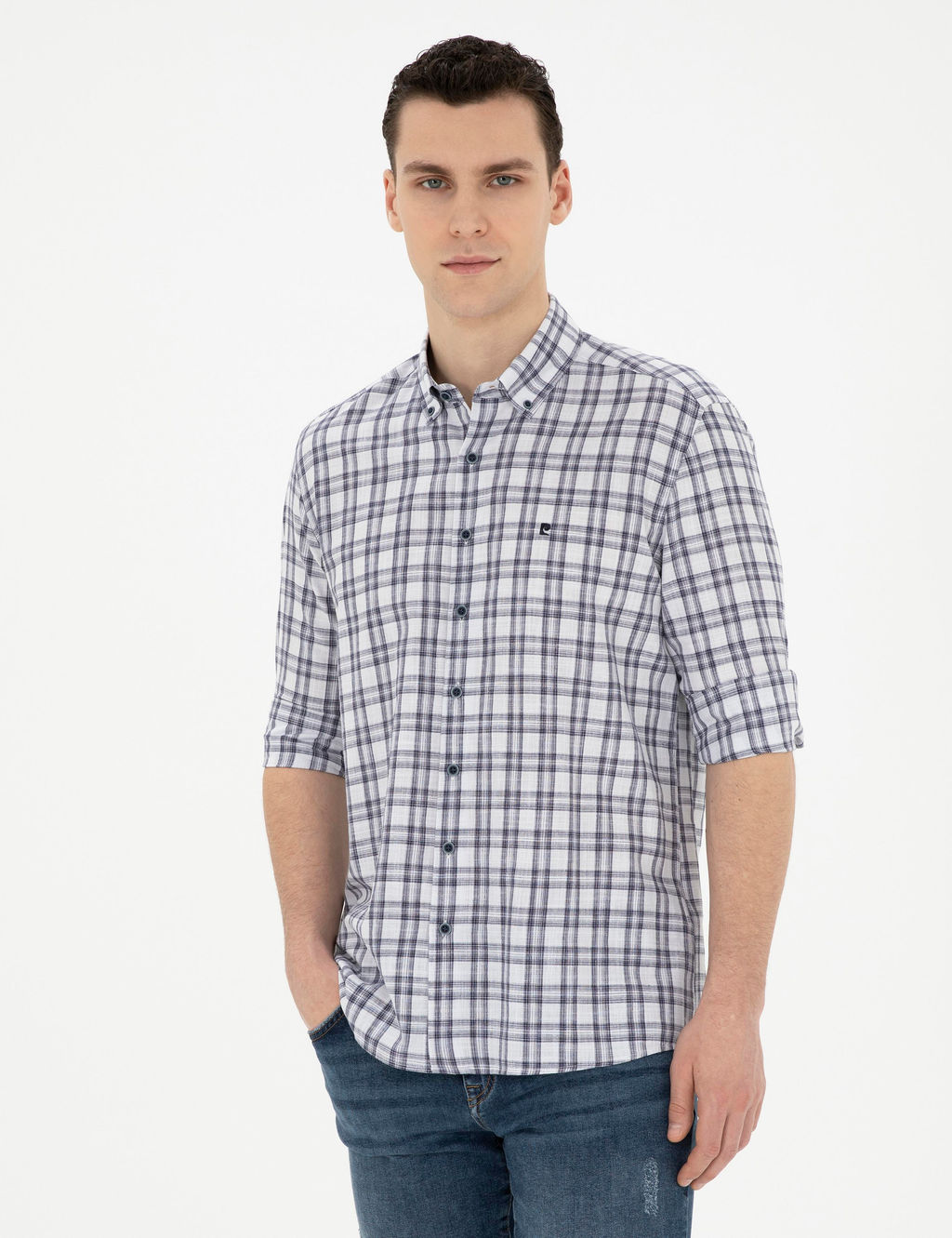Lacivert Regular Fit Uzun Kollu G_mlek