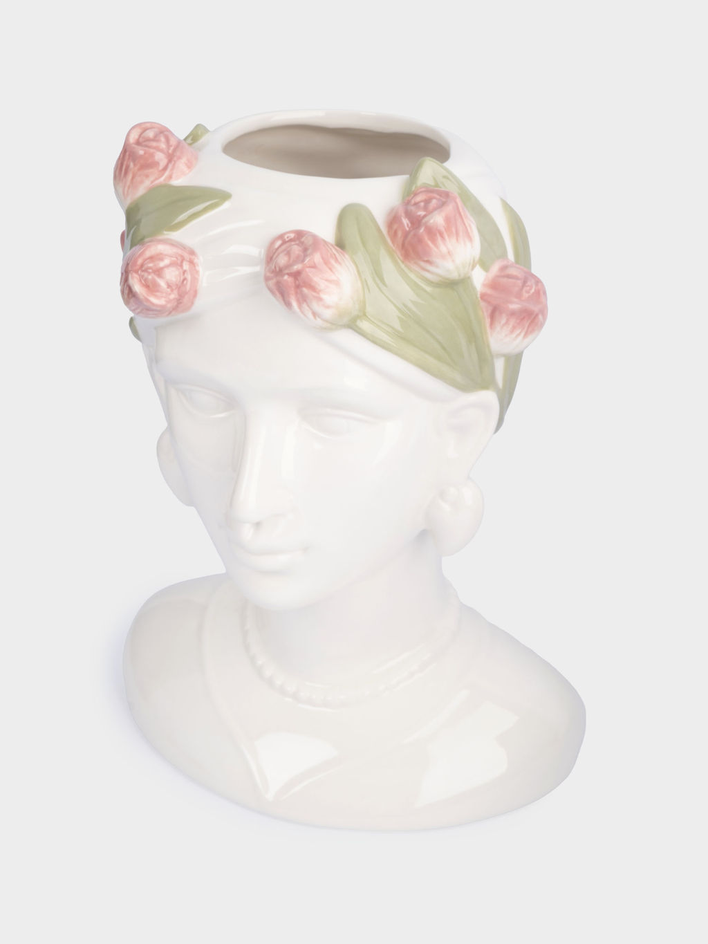Ваза для цветов, 30 см, керамика, молочная, Женщина с тюльпанами, Tulip - Anna lafarg фото 4