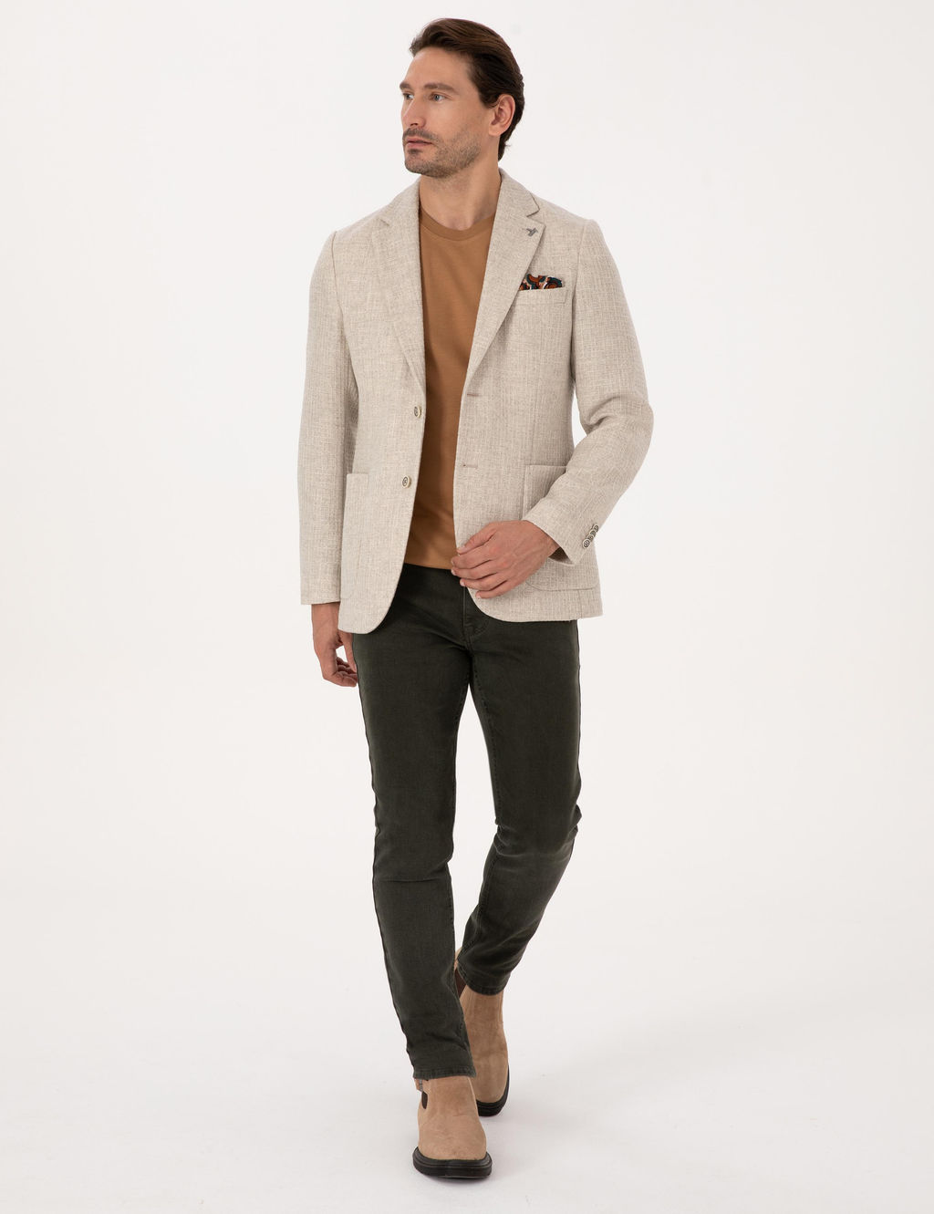 Bej Slim Fit Ceket - Cacharel фото 4