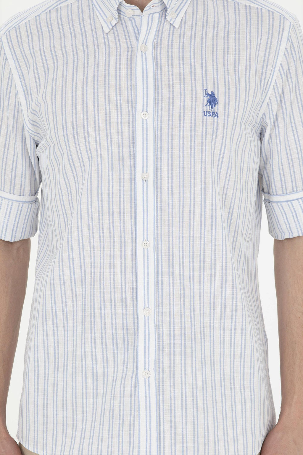 Мужская голубая рубашка с длинным рукавом Неожиданная скидка в корзине - U.s. polo assn фото 6