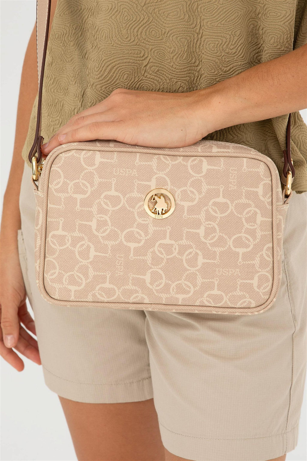 Женская бежевая сумка через плечо Неожиданная скидка в корзине - U.s. polo assn фото 2