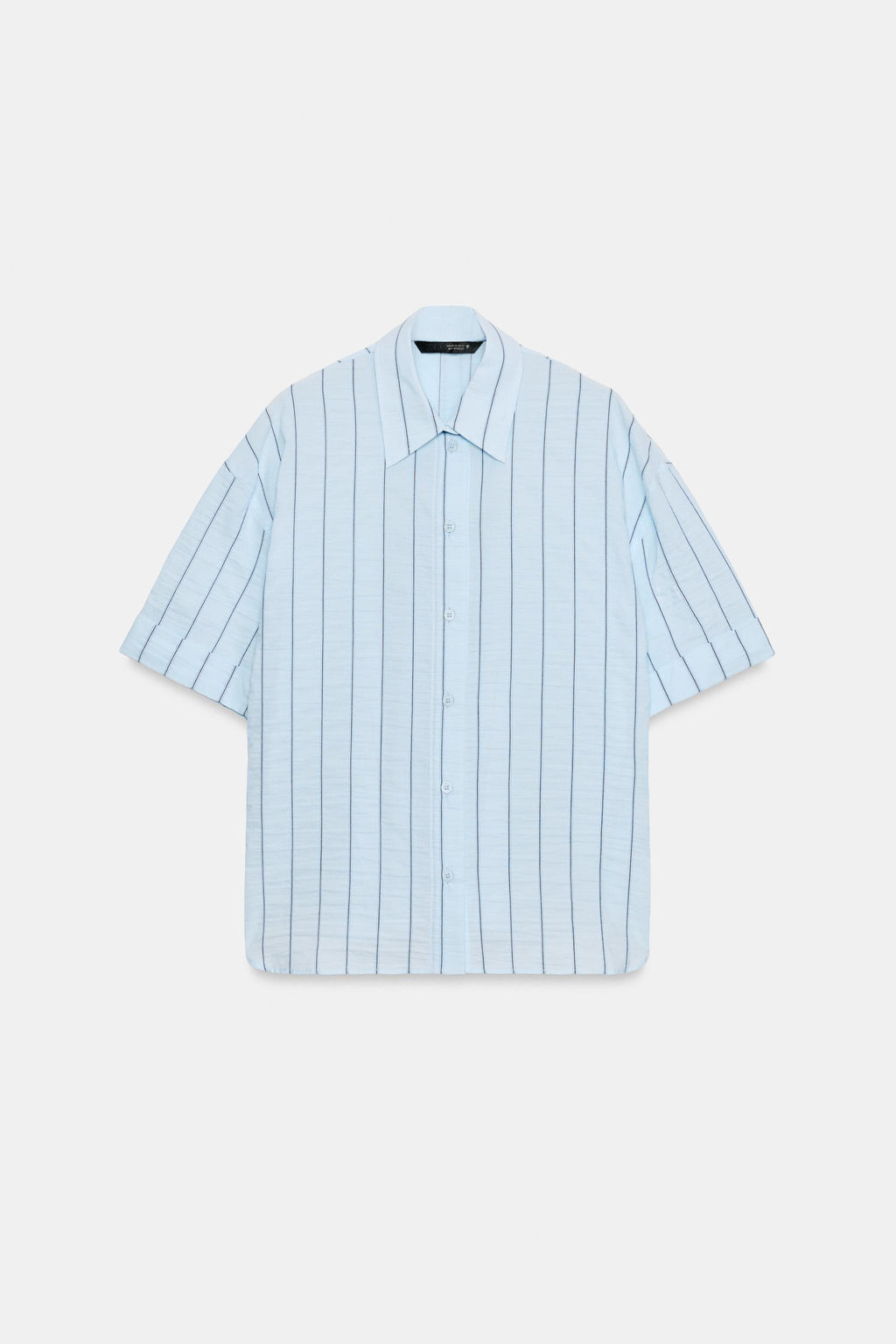 CAMISA OVERSIZE RAYAS / Celeste - Zara фото 4