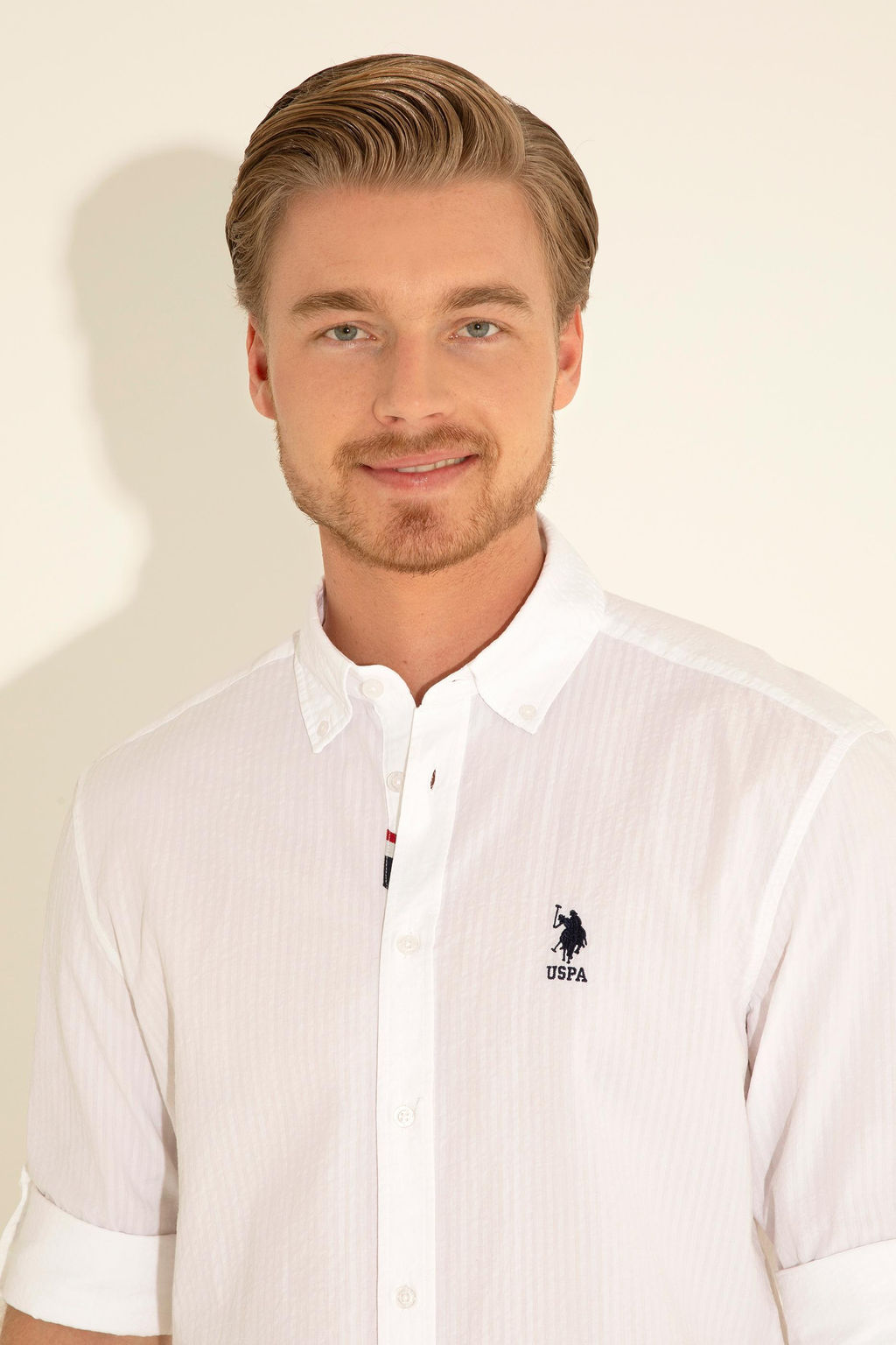 Мужская белая рубашка с длинным рукавом - U.s. polo assn фото 10