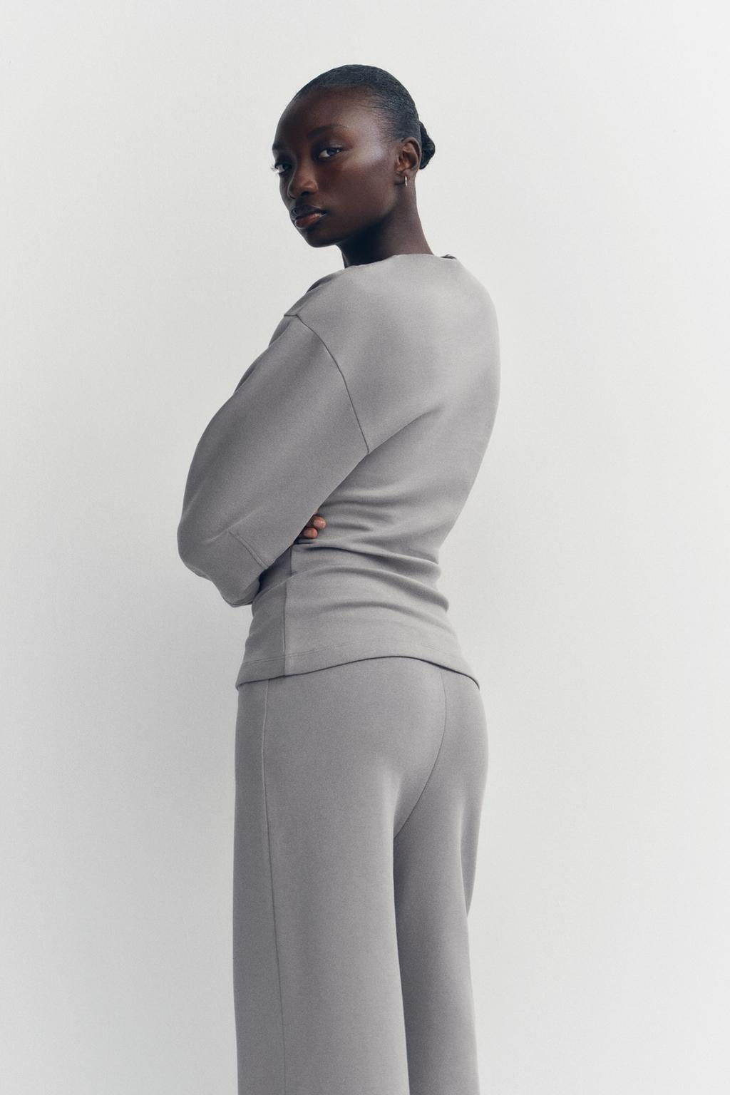 FITTED INTERLOCK SWEATSHIRT - Zara фото 15