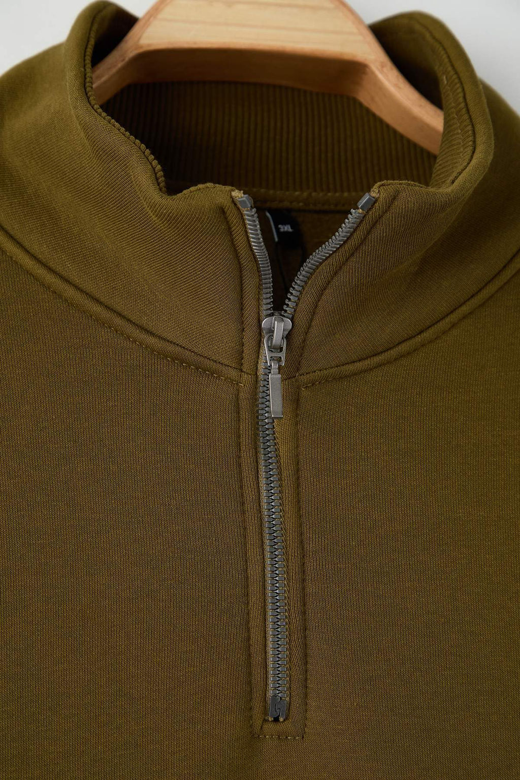 TRENDYOL MAN Yesil Buyuk Beden Oversize/Normal Kesim Dik Yaka Fermuarl? Ici Polarl? Sweatshirt TMNAW24AO00024 - Trendyolmilla фото 25
