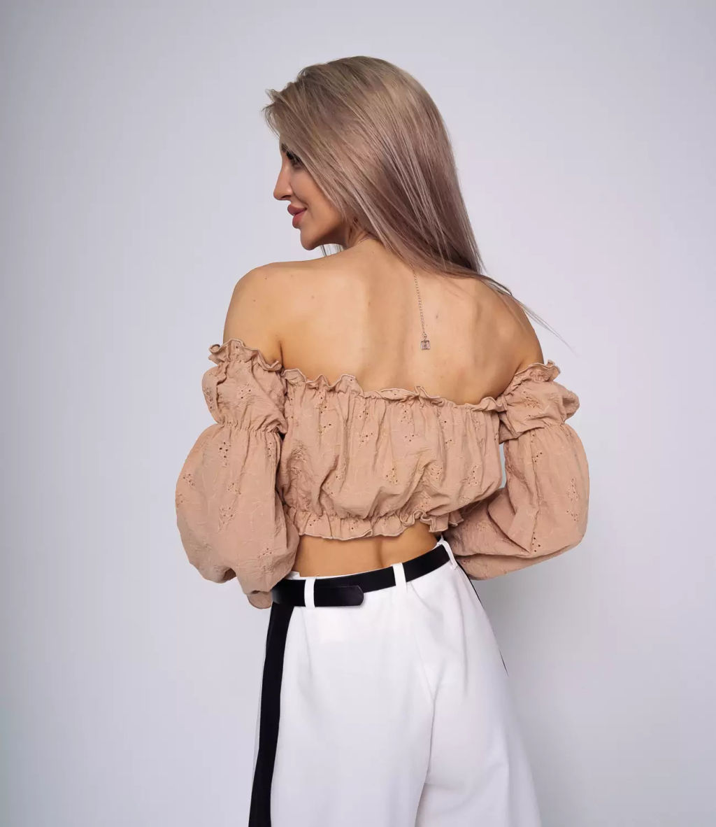 Топ #ОБШ1408, бежевый - Dommod фото 4