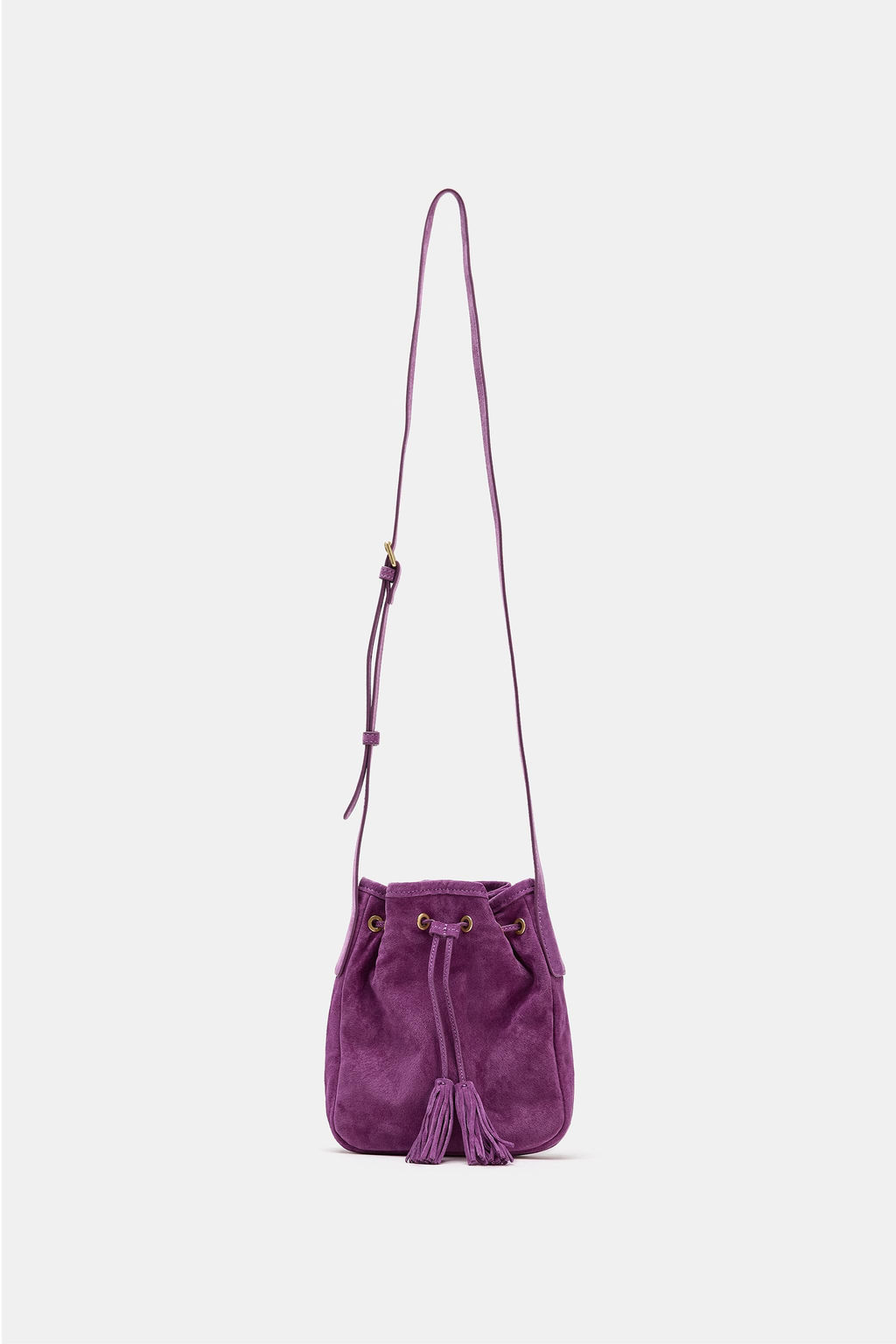 MINI BANDOLERA FRUNCIDA PIEL / Morado - Zara фото 3