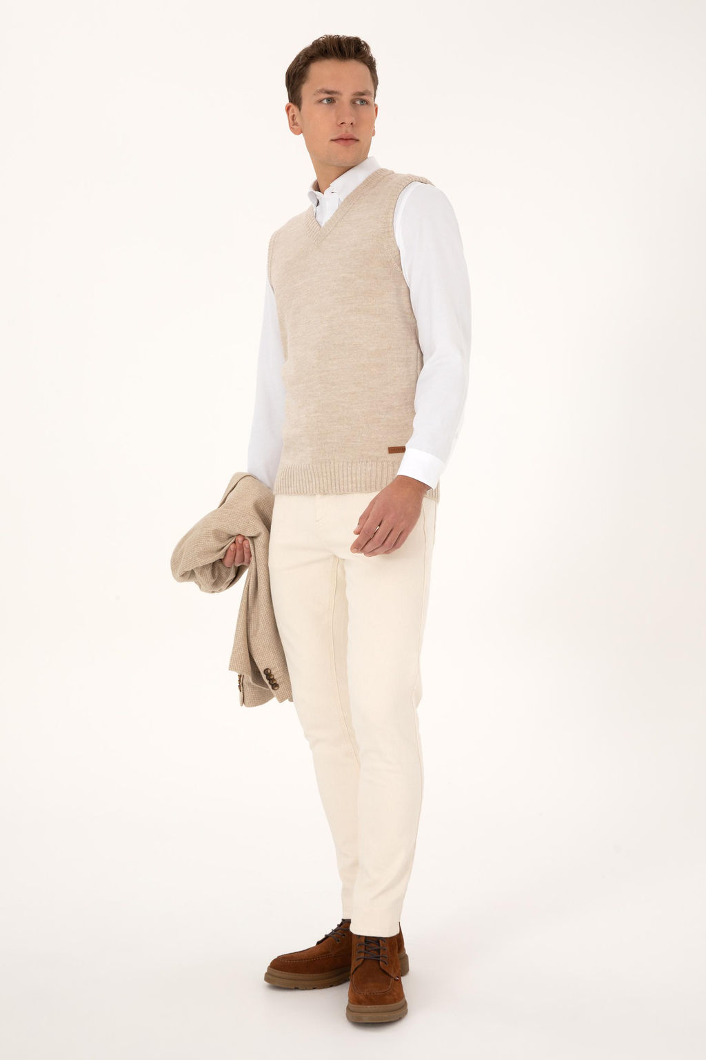 Erkek Koyu Bej S_veter - U.s. polo assn фото 4