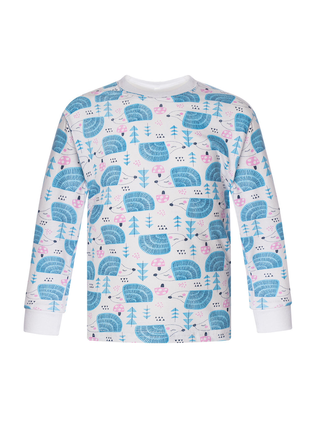 Пижама детская принт бирюзовые ежики