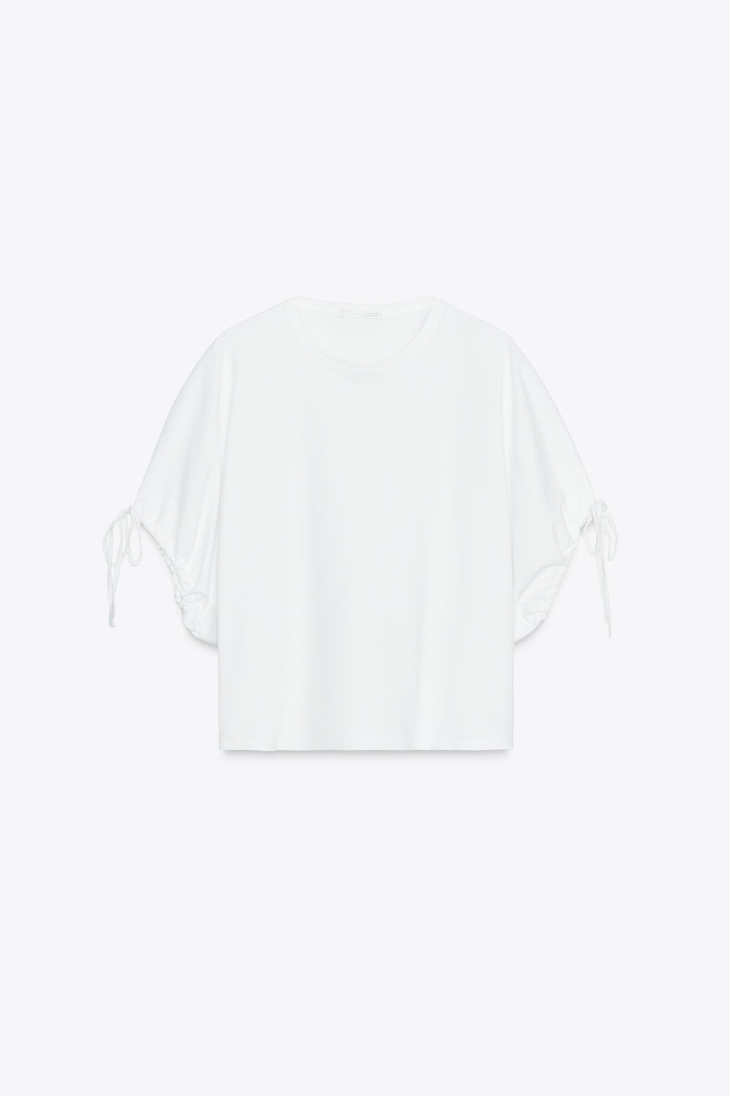 COTTON T-SHIRT WITH TIES - Zara фото 5