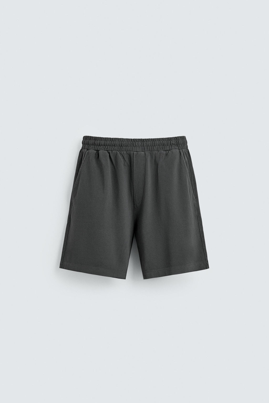 BERMUDA PIQU? REGULAR FIT LAVADO / Gris antracita