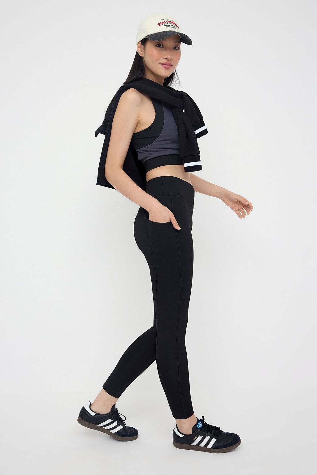 Siyah Dalg?c/Scuba Kumas Bel Baglama Detayl? Tam Boy Orme Spor Tayt THMAW26TY00004 - Trendyolmilla фото 2