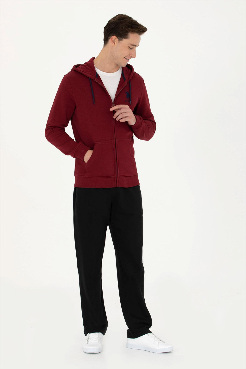 Свитшот мужской U. S. Polo Assn бордово-красный из хлопка - U.s. polo assn фото 11