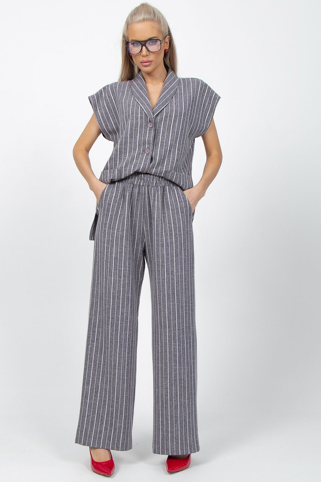 Брюки Орлеан (полоска/серый)