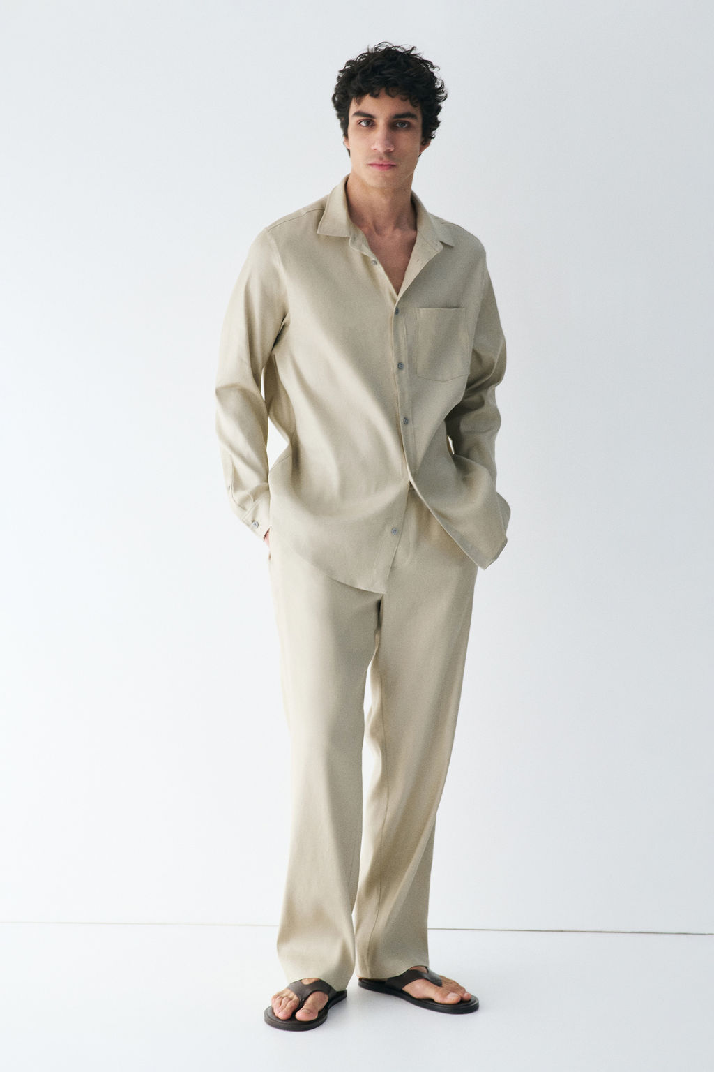 Camisa en mezcla de lino Easy Care Regular Fit - H&m фото 9
