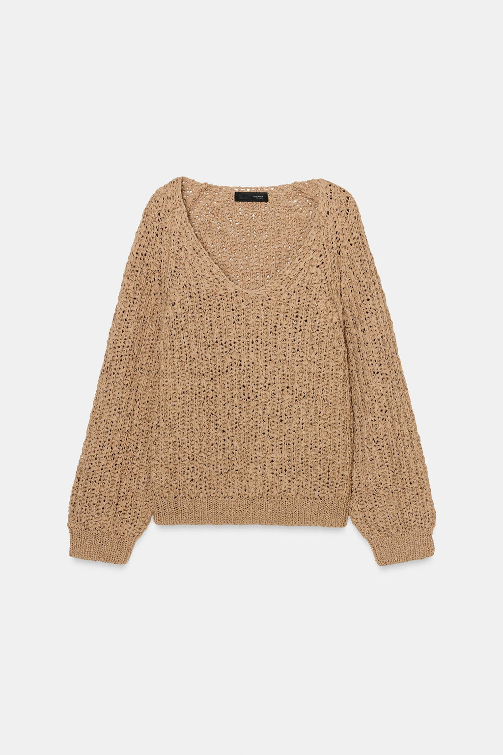 JERSEY PUNTO CINTA ENTRELAZADA / Camel claro - Zara фото 6