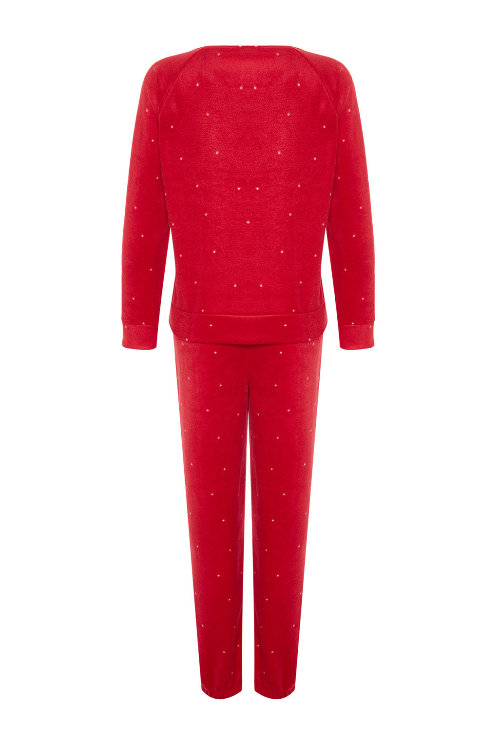Trendyolmilla Lacivert Puantiyeli Polar K?sl?k Orme Pijama Tak?m? THMAW24PT00032  фото 9