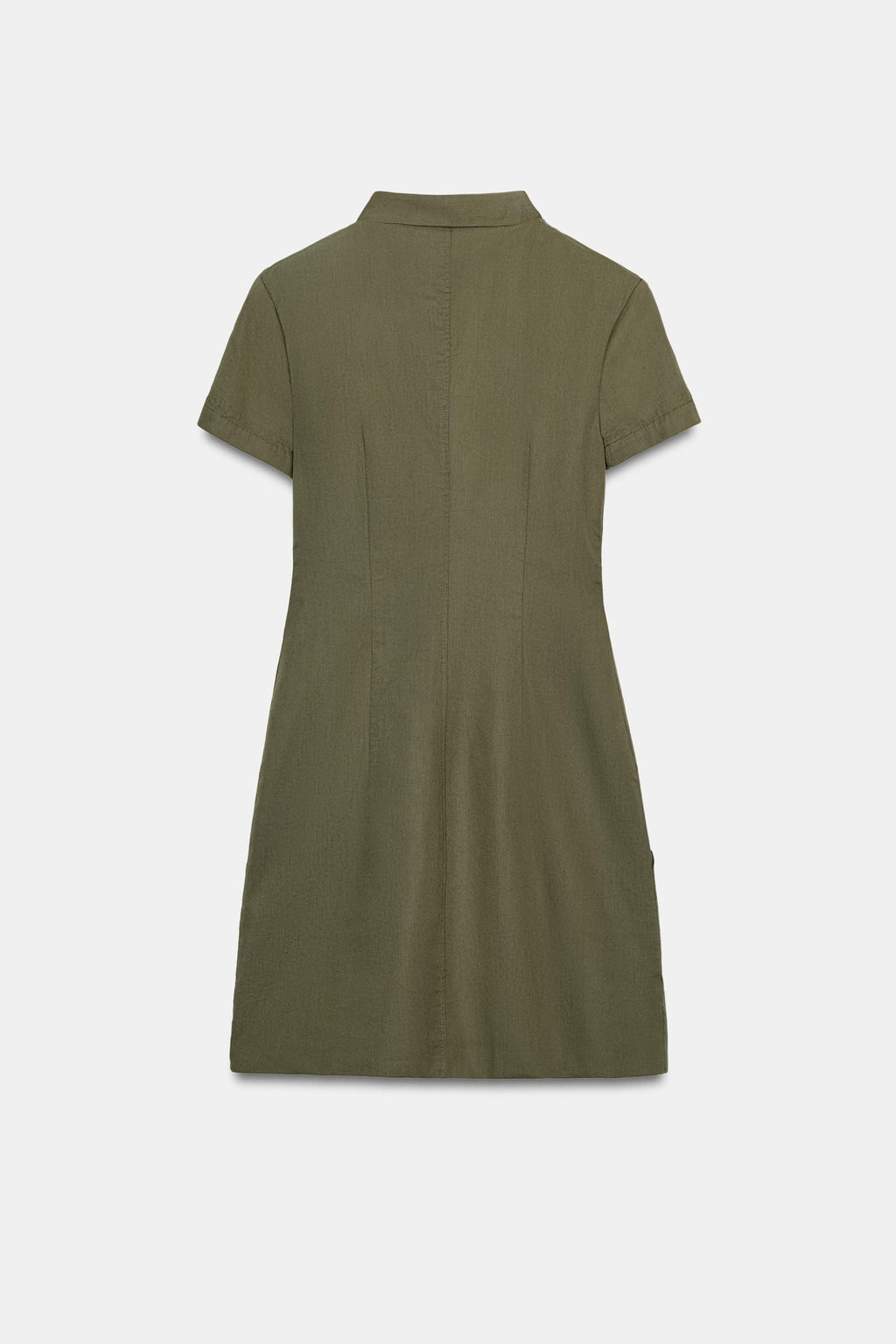 VESTIDO GABARDINA BOLSILLOS / Khaki oscuro - Zara фото 7