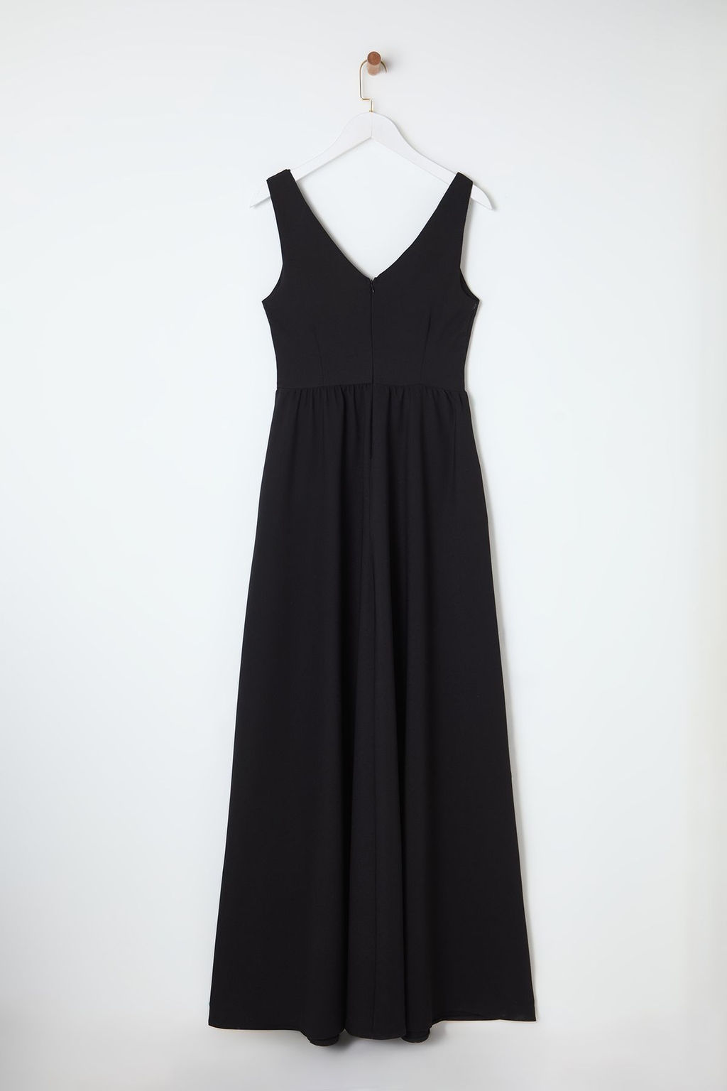 Siyah Fiyonk Detayl? Dokuma S?k Uzun Abiye & Mezuniyet Elbise TPRAW25AE00009