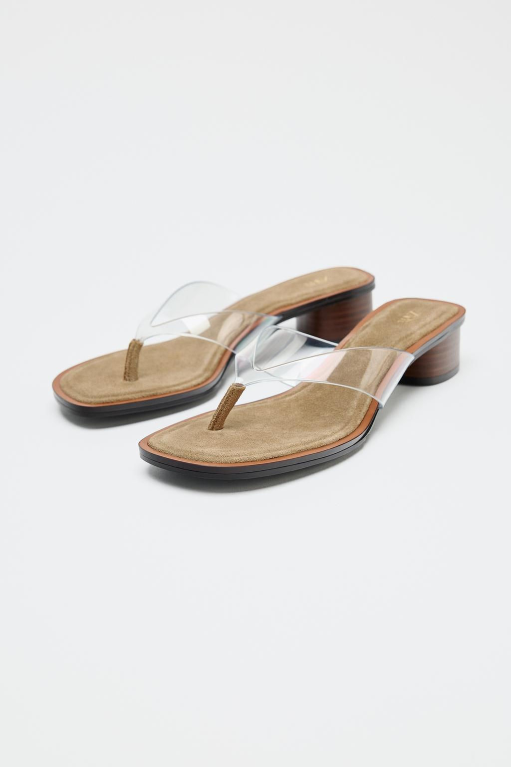 VINYL BLOCK HEEL SANDALS - Zara фото 3