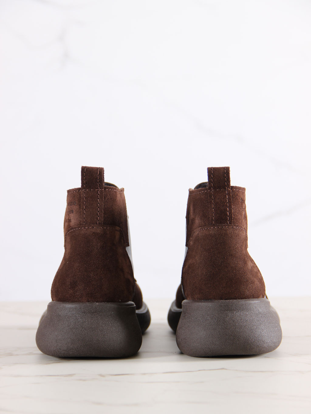 Ботинки 305.927br.Вакса коричневая+корич замша/байка