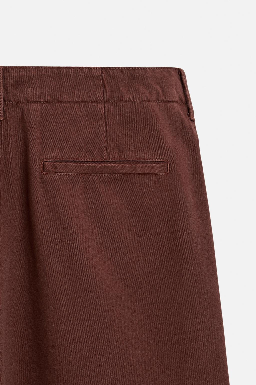 TWILL TEXTURED CHINO TROUSERS - Zara фото 9