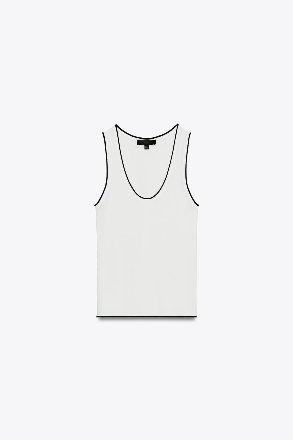 KNIT TOP WITH CONTRAST TRIMS - Zara фото 4