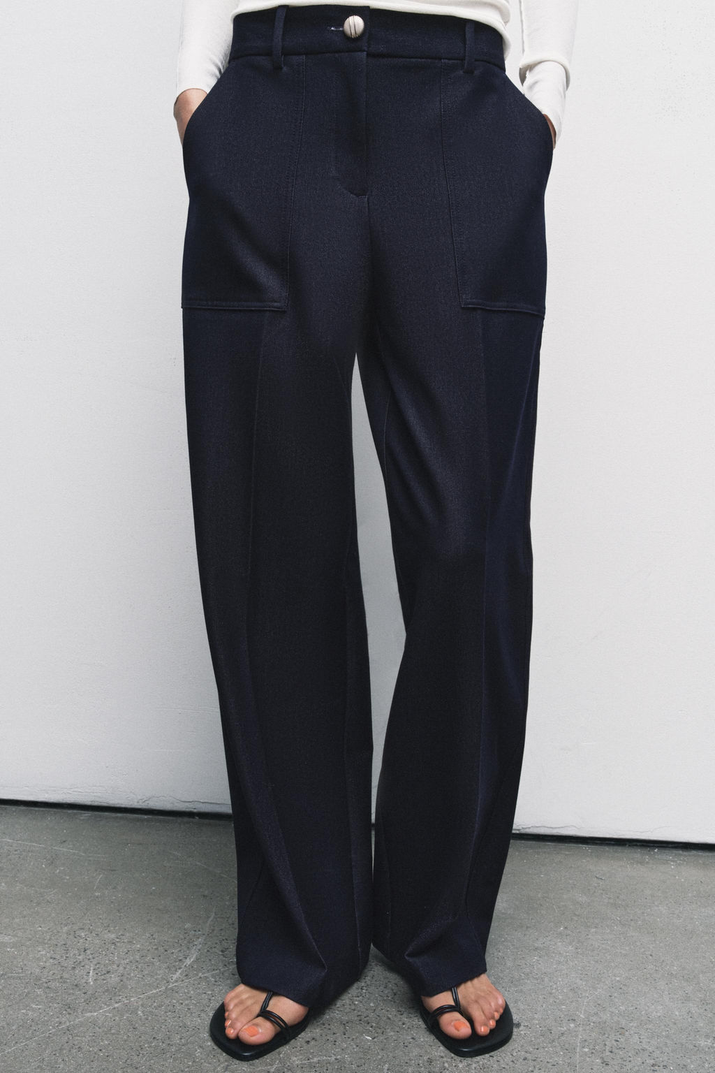 STRAIGHT-LEG TROUSERS WITH SEAM DETAIL - Zara фото 11