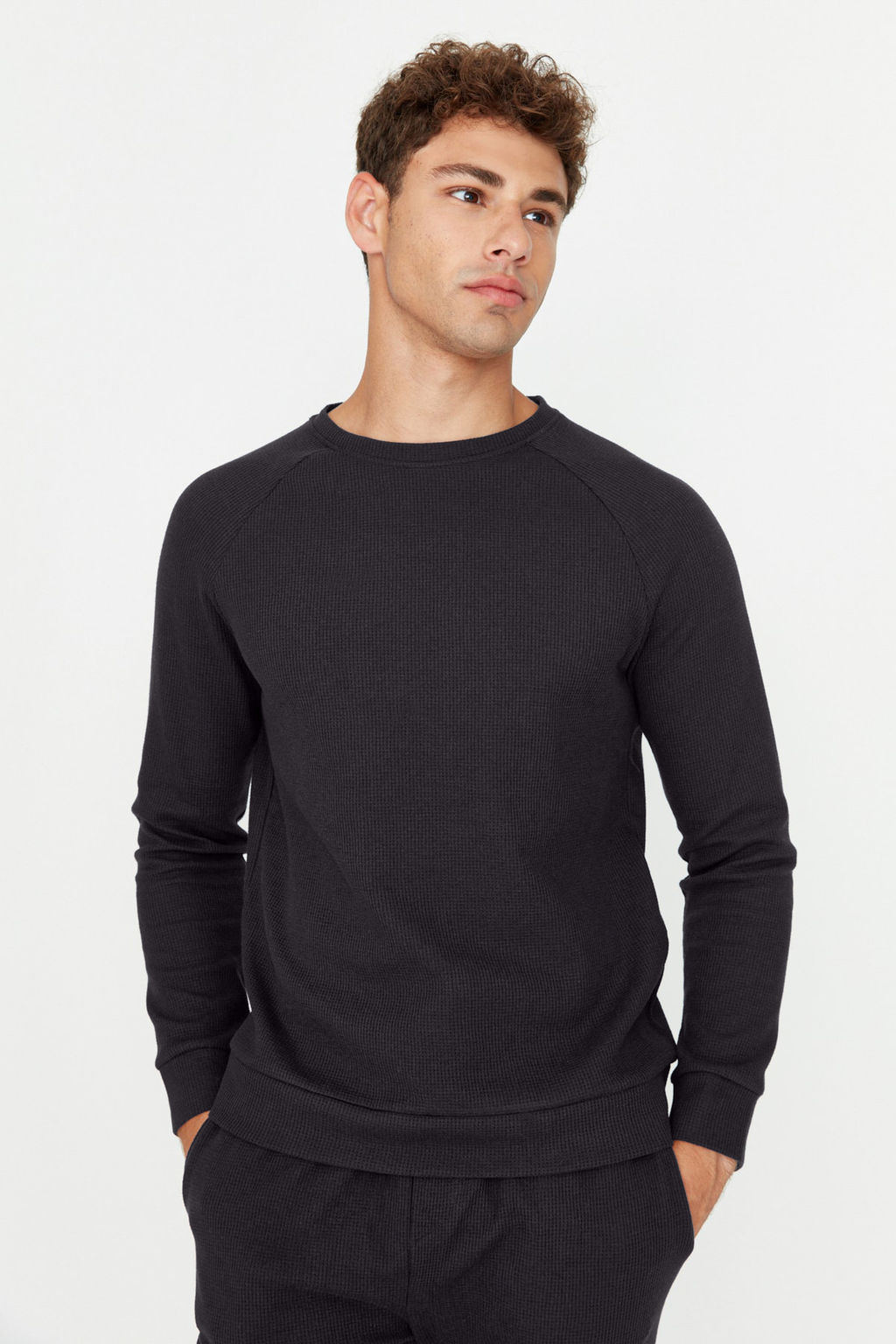 TRENDYOL MAN Lacivert Regular Fit Waffle Orme Pijama Tak?m? TMNAW23PT00015 - Trendyolmilla фото 22