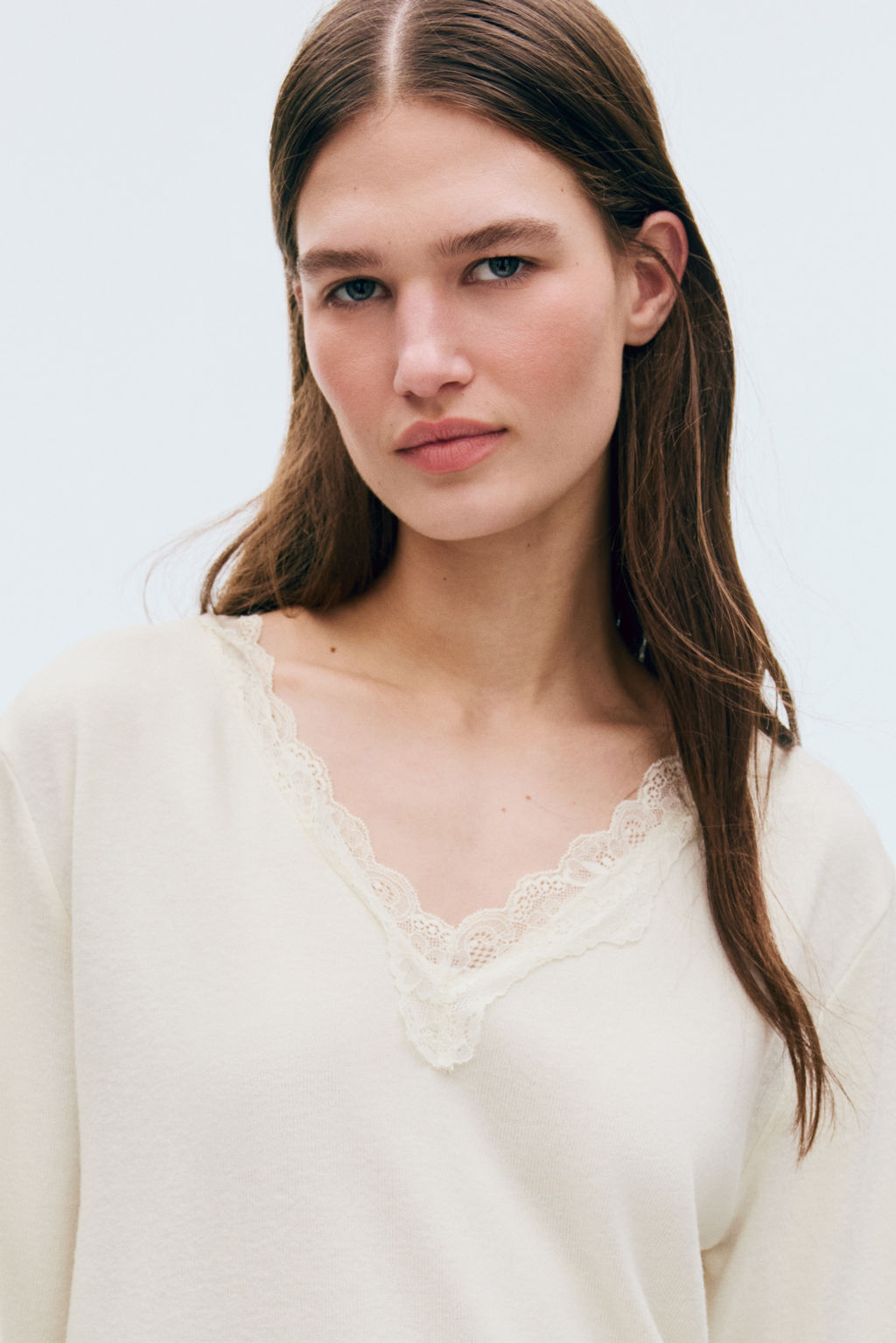 Top de punto con ribete de encaje - H&m фото 7